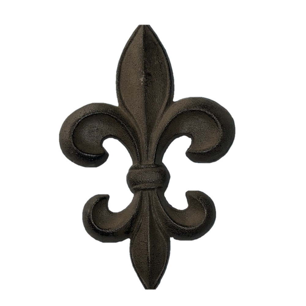 Cast Iron Fleur De Lis Wall Decor Plaque Rustic Victorian Antique Style 9.5in